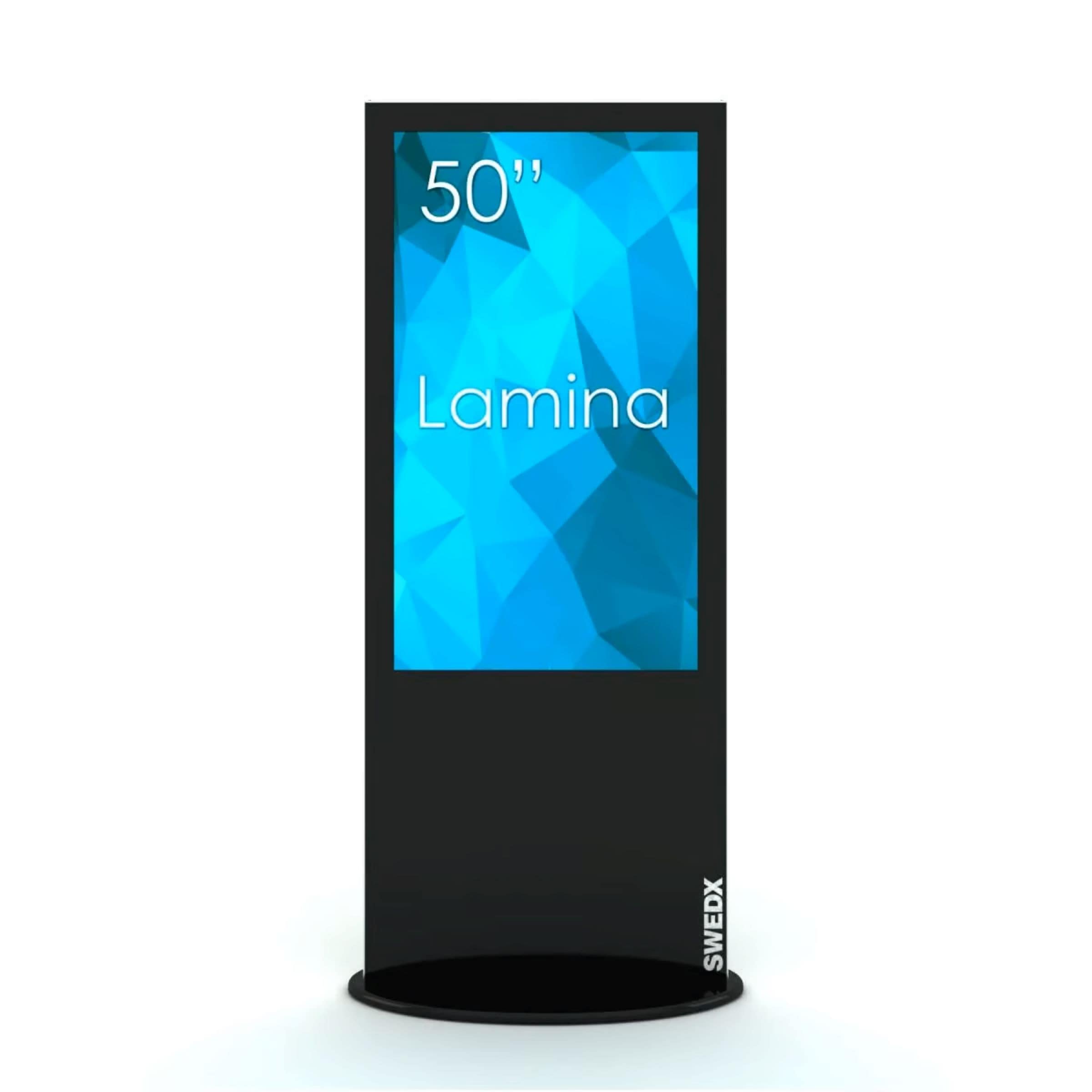 SWEDX SWL-50K8-A1 Lamina 50" Freistehende Stele mit 50 Zoll Signage-Display 4K UHD | 24/7 schwarz