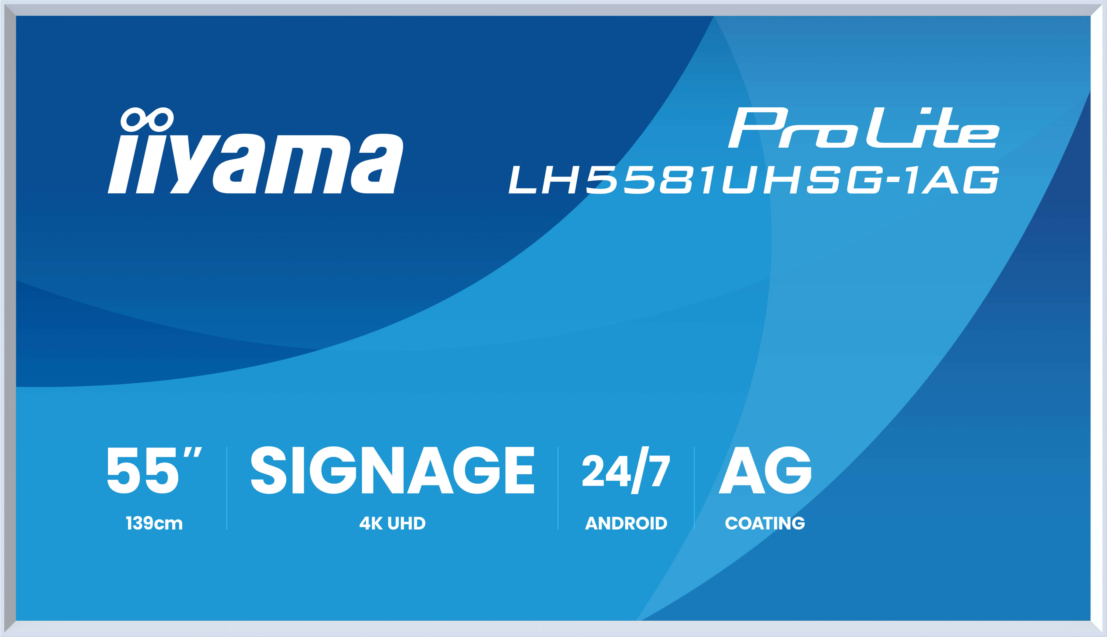 iiyama ProLite LH5581UHSG-1AG Digital Signage Display 55 Zoll 4K UHD | Mit abnehmbarem Rahmen | Android 14 | 24/7