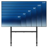 Neomounts FL50-575BL1 schwarz MOVE Go XL Display Rollwagen Höhenverstellbar (65-110 Zoll)