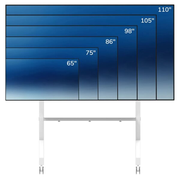 Neomounts FL50-575WH1 weiß MOVE Go XL Display Rollwagen Höhenverstellbar (65-110 Zoll)