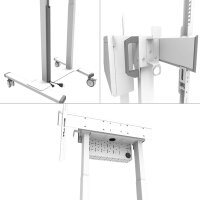 Neomounts FL55-875WH1 weiß MOVE Lift Display Rollwagen motorisiert Höhenverstellbar (55-100 Zoll)