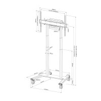 Neomounts FL55-875WH1 weiß MOVE Lift Display Rollwagen motorisiert Höhenverstellbar (55-100 Zoll)