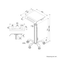 Neomounts MED-M050 Mobiler Laptop-Arbeitsplatz