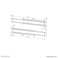 Neomounts ADM-875WH2 weiß Doppeldisplay-Adapter für FL55-875WH1 & WL55-875WH1